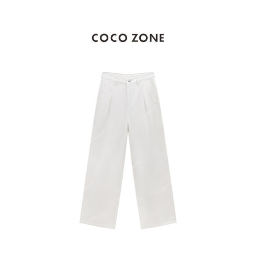 COCO ZONE 100棉时尚牛仔裤通勤风女士直筒裤CC1C1596 商品图0