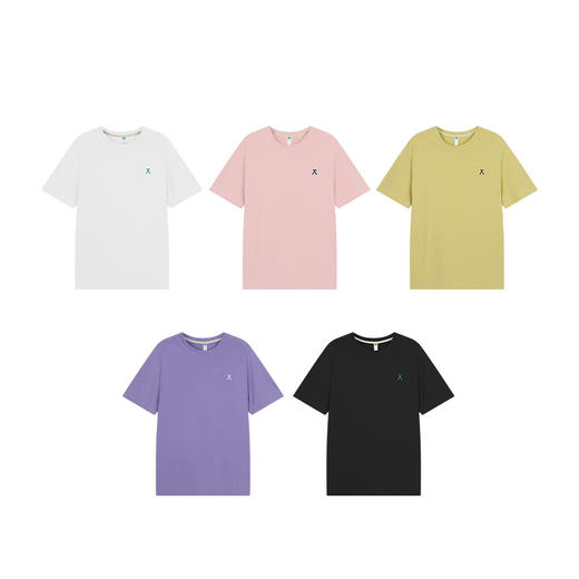 【出游季特惠】ACMEITEM爱棵米 情侣棉感刺绣短袖柔软亲肤多色短袖T恤上衣男女GAF3449010E 商品图4