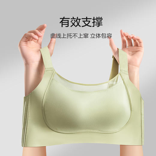 抹胸式全罩杯光面文胸 大胸显小 无钢圈薄杯 网纱透气不闷胸 有效承托强收副乳 高弹隐形无痕 BC通杯 DE通杯 商品图4