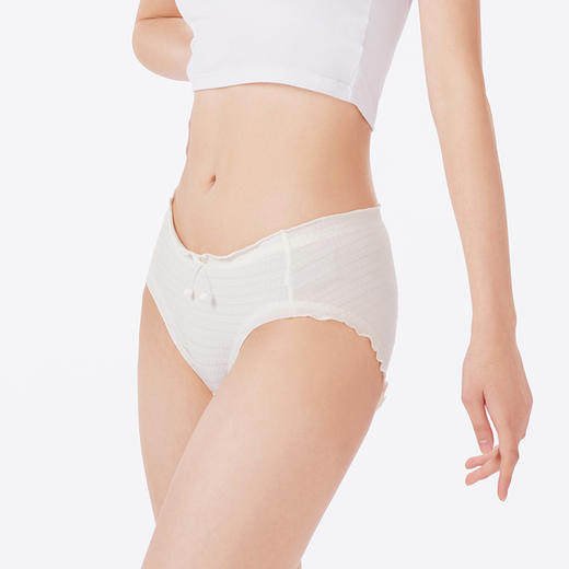 都市丽人内裤薄透丝滑三角裤锦莫提花女士内裤LKT5J2 商品图2