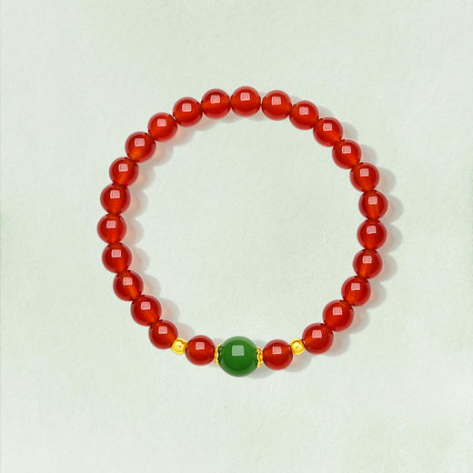 周六福3d硬金玛瑙手串女款定价福袋铜钱发财弹力绳手串官方旗舰店 商品图3