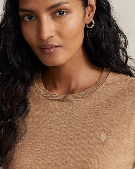 小马标  2024秋季新款 女士 经典纯色 棉混纺圆领短袖针织衫毛衣 9色 PT-1170 商品图11