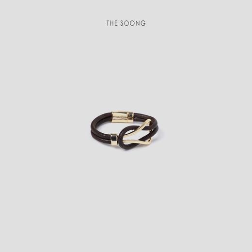 铜合金手链 THESOONG |手工抛光铜度金进口牛皮绳手链HWZB4161 商品图2