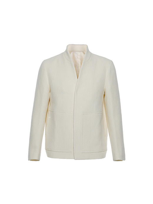 callisto高智系列白色绵羊毛混纺外套 商品图0