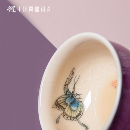 问鼎钧瓷鹅黄五彩青花晖盈杯（翠渚） 商品图2