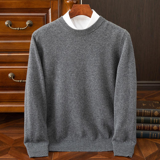毛豆-XK8601男士百搭圆领羊毛衫 商品图2