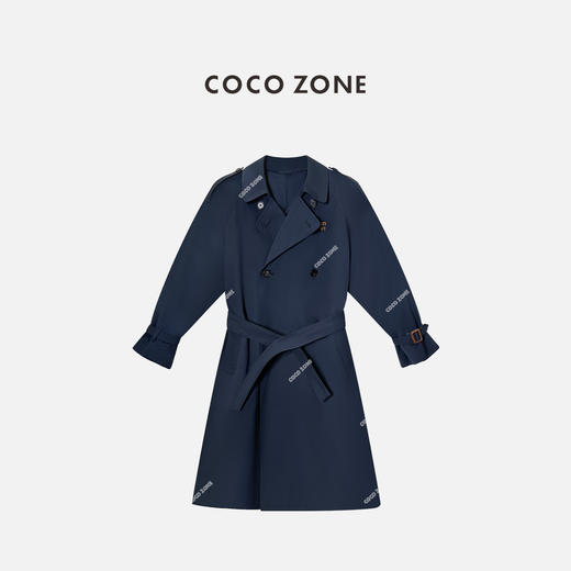 COCO ZONE 女士气质中长款翻驳领大衣外套 CC2C1515 商品图0