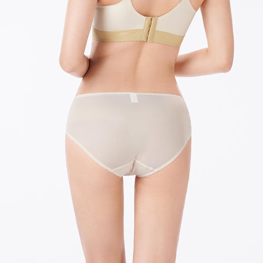 都市丽人内裤薄透丝滑三角裤蕾丝+泳布女士内裤YPT5D5 商品图4