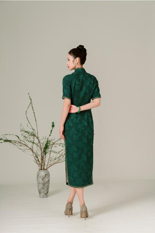 荷言HEYEN 晴桑 真丝花罗全开襟桂花盘扣全手工旗袍高级定制 商品图2