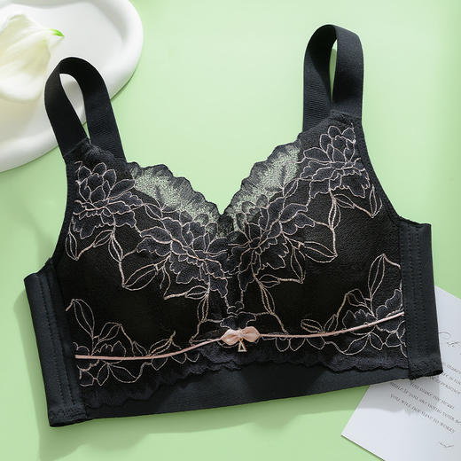 0.3CM薄款内衣大码无钢圈温感 调整型大罩杯文胸聚拢 商品图8