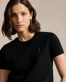 小马标  2024秋季新款 女士 经典纯色 棉混纺圆领短袖针织衫毛衣 9色 PT-1170