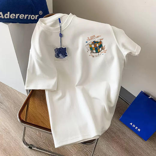 「情侣款！230克重磅纯棉」白色情侣正肩t恤 夏季2024年新款宽松短袖上衣230克包边 商品图3