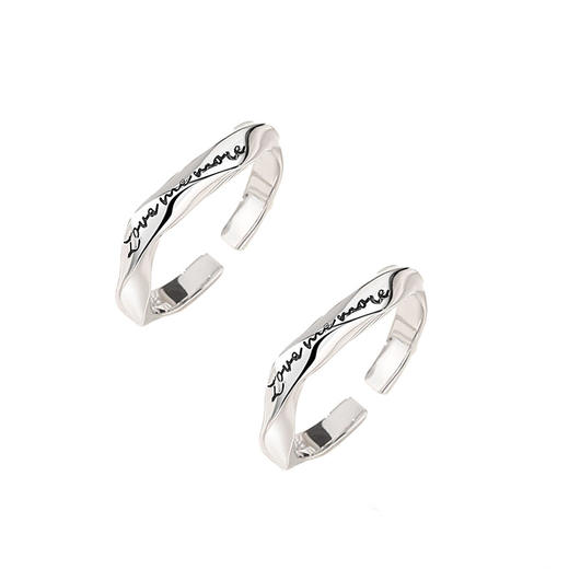 【爱的心动】S925银LOVE情侣对戒戒指【JHY-C000489B】 商品图4