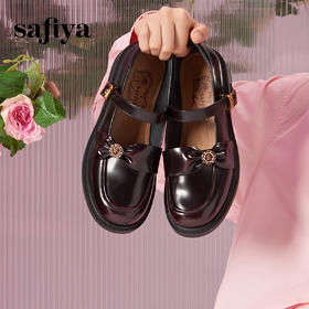 Safiya/索菲娅2024秋复古玫瑰扣圆头低跟英伦JK玛丽珍鞋 SF43112051