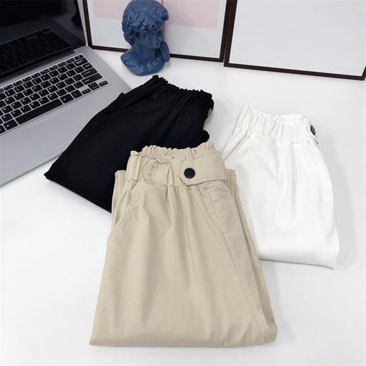 「拼团同款！冰感天丝萝卜裤」棉质松紧腰锥形休闲裤 女2024春夏新款显瘦哈伦裤潮下装 商品图2