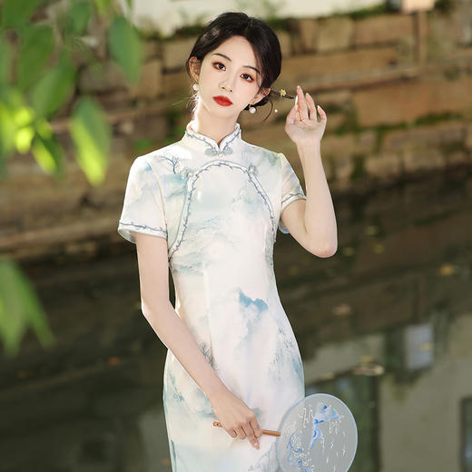 夏款改良素雅设计感年轻款气质显瘦日常旗袍MLS6903 商品图0