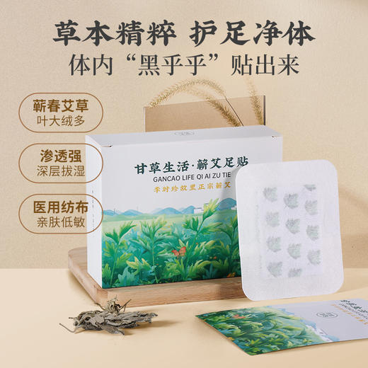 【买2送1】蕲艾足贴 2贴/袋*5 艾草足贴 脚底足底 深层拔湿 商品图3