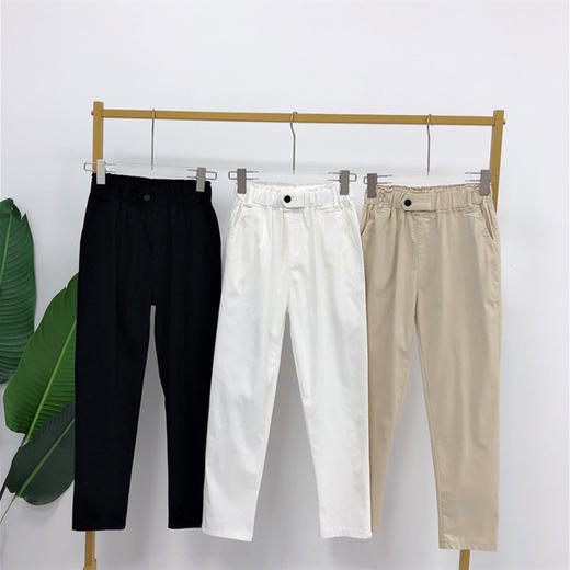 「拼团同款！冰感天丝萝卜裤」棉质松紧腰锥形休闲裤 女2024春夏新款显瘦哈伦裤潮下装 商品图1