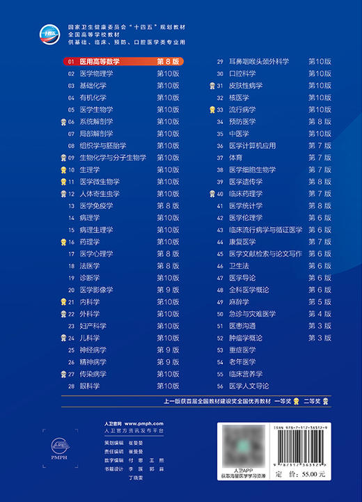 医用高等数学（第8版） 第十轮本科临床教材 2024年7月学历教材 商品图2