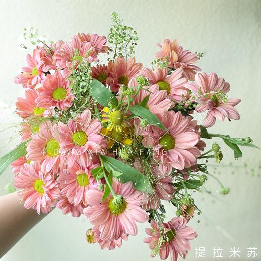 【菊次郎的夏天】三文鱼小雏菊3支＋油画小菊1＋绿灵草1支＋喷泉草2支（花艺师提拉米苏设计） 商品图11