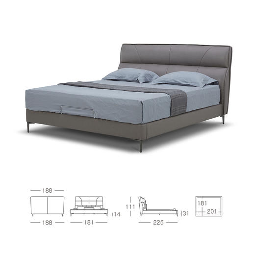 顾家家居整装 现代极简 皮艺软床 KZ.B1011PQ1家系·悸动 商品图3