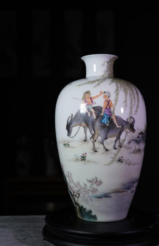 粉彩牧童图薄胎图 商品图0