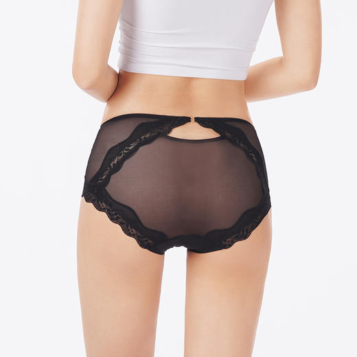 都市丽人内裤蕾丝网布平角裤蕾丝网纱女士内裤LKT5R4 商品图3