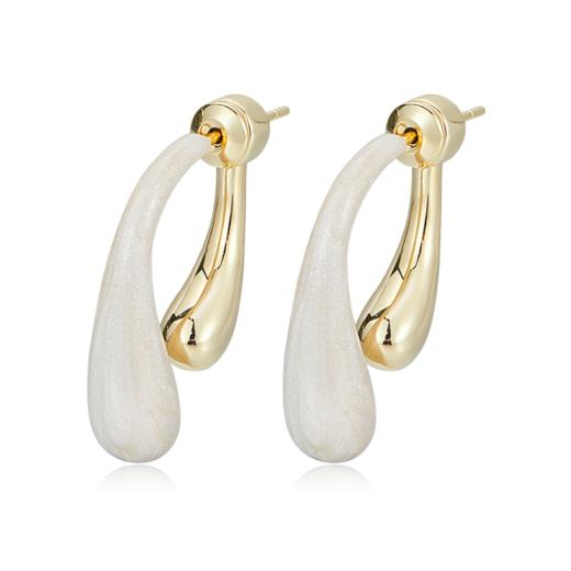 Oflye潮流饰品  撞色水滴法式耳环女新款小众独特耳钉气质耳饰女 商品图4