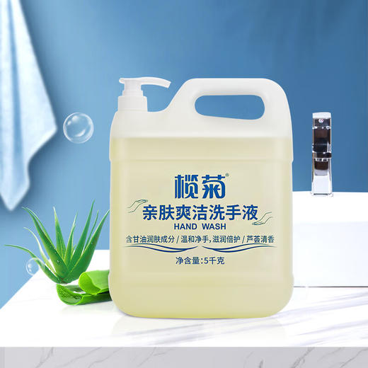 榄菊洗手液大桶装5kg带泵头补充装 温和洁净护手不刺激家庭酒店餐厅 商品图2