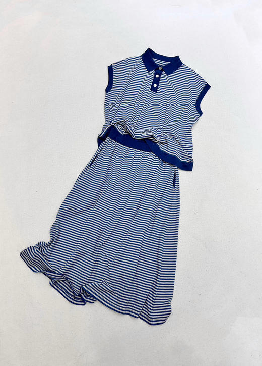 条纹T恤套裙。 可以拆分 商品图3