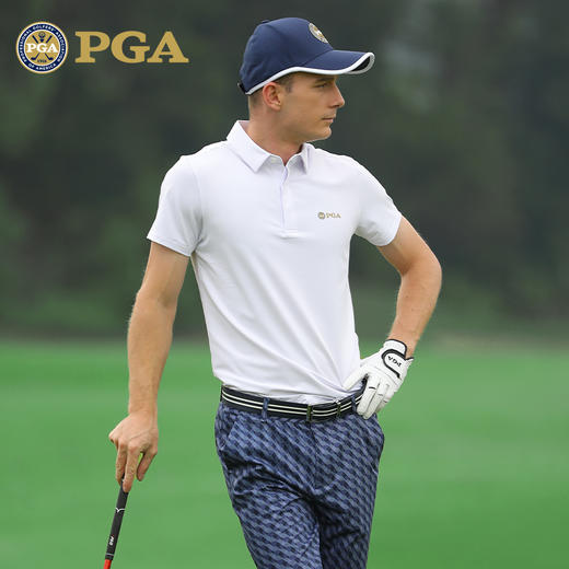 美国PGA 2024夏季高尔夫服装男装短袖T恤高尔夫polo衫 弹力面料 商品图0