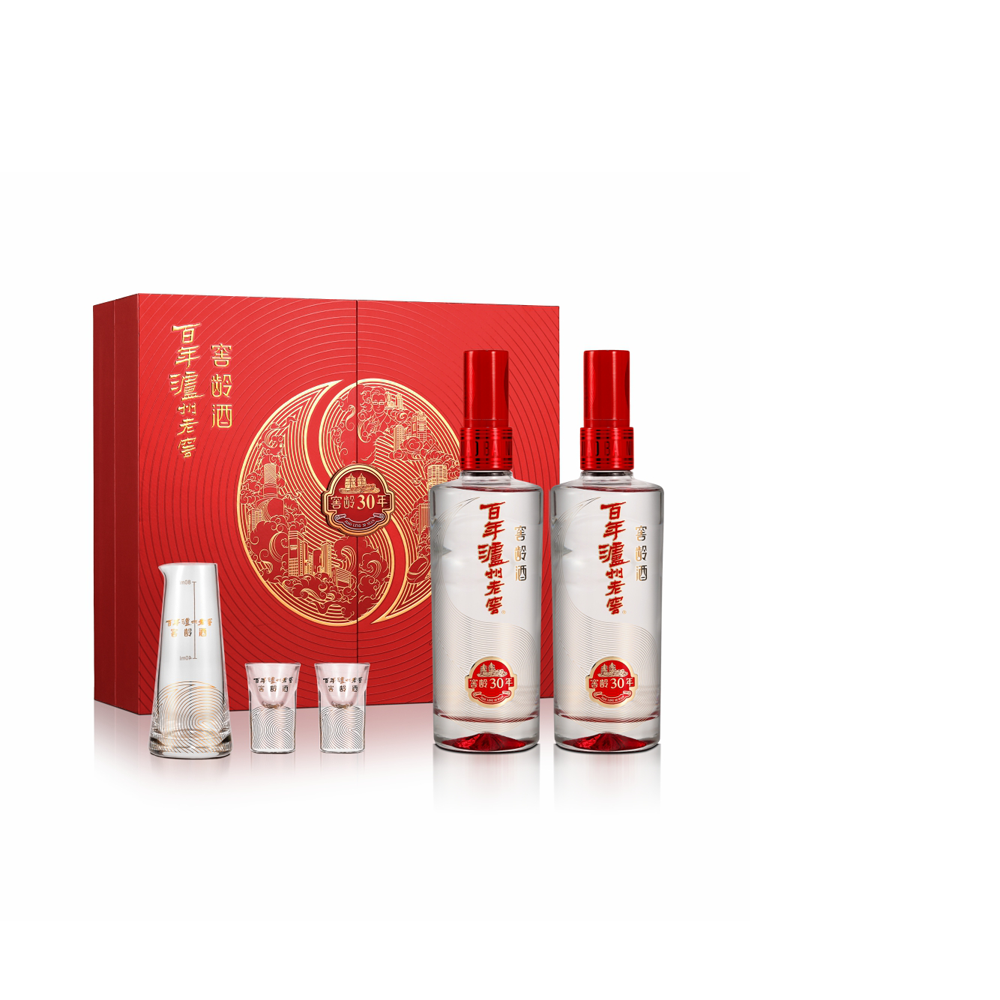 【酒厂直营】百年泸州老窖窖龄酒30年红红火火礼盒 52度 500ml*2（品藏升级版） 泸州老窖官方旗舰店