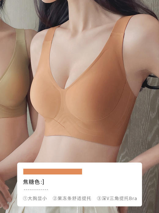 大杯无痕内衣女大胸显小收副乳无钢圈防下垂大码全罩杯舒适文胸罩 商品图5