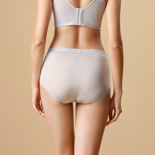 都市丽人内裤宽版包覆平角裤蕾丝+泳布女士内裤YPT2S1 商品图3