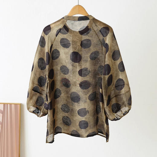 裁缝学苑AQ324新中式桑蚕丝复古圆领半开领七分袖衬衫纸样女装上衣版型 商品图2