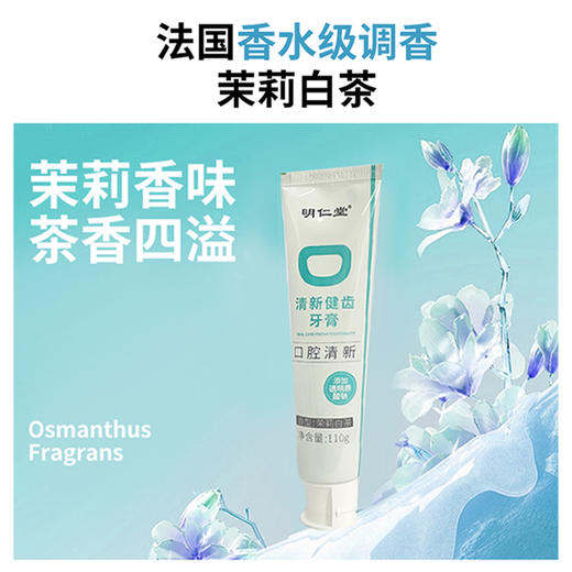 【秒杀】福瑞达明仁堂清新健齿牙膏110g大支装*3支 商品图2