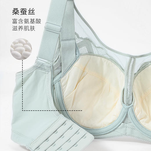 半醒蚕丝养护内衣 薄款舒适软钢圈收副乳胸罩 B0063 商品图3