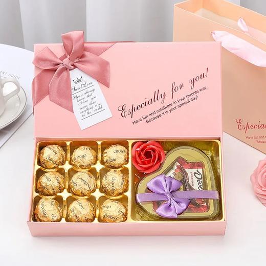 【浪漫桃心！德芙巧克力礼盒套装】香醇丝滑，低温烘培，精心研磨，保持其原始结构不被破坏，口感浓醇，七夕情人节礼物送女友老婆创意生日礼物女生七夕 商品图0