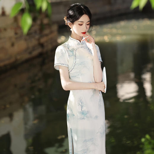 夏款改良素雅设计感年轻款气质显瘦日常旗袍MLS6903 商品图2