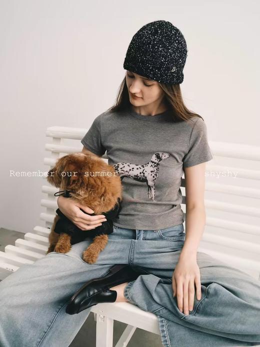 shyshystill/shy202404027/“斑点狗”棉质亲肤弹力印花短袖T恤 商品图2