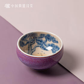 问鼎钧瓷鹅黄青花平口杯（春江水暖）