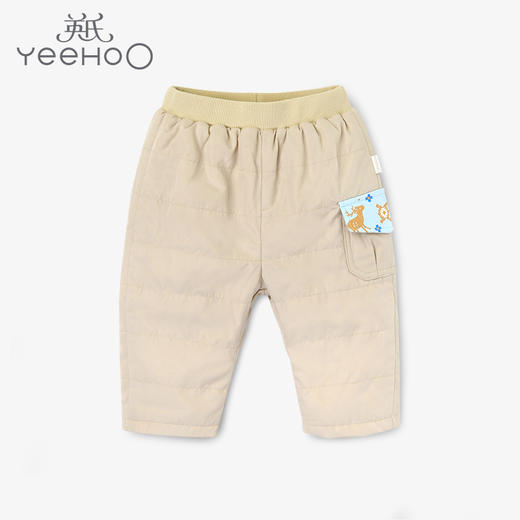 英氏儿童裤子男宝宝针织中腰提花长裤 YRKCJ30058A01 商品图0