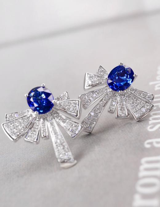 1.68ct 蓝宝石耳钉 商品图0