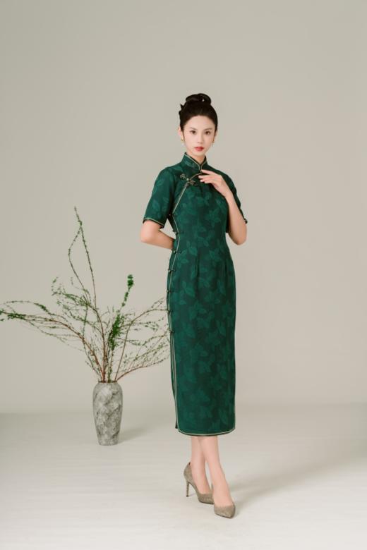 荷言HEYEN 晴桑 真丝花罗全开襟桂花盘扣全手工旗袍高级定制 商品图1
