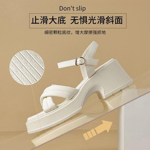 ZHR则则时尚罗马交叉带厚底凉鞋2024夏季新款学院风百搭简约女鞋 商品图4