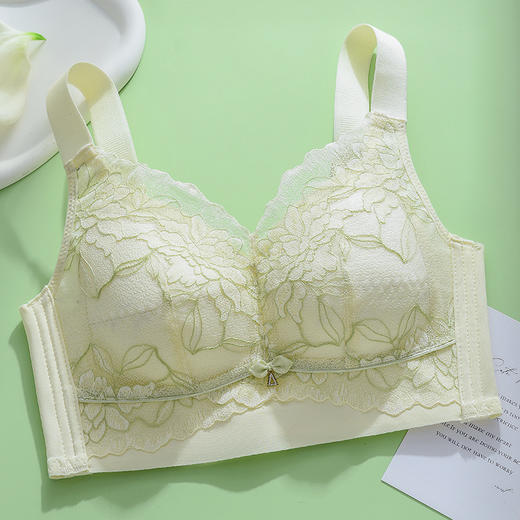 0.3CM薄款内衣大码无钢圈温感 调整型大罩杯文胸聚拢 商品图5