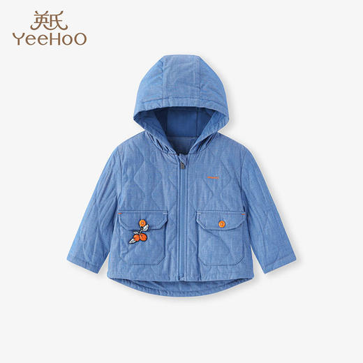 英氏童装男童薄夹棉外套休闲连帽拉链上衣2023春新品YRWQJ1P138A 商品图0