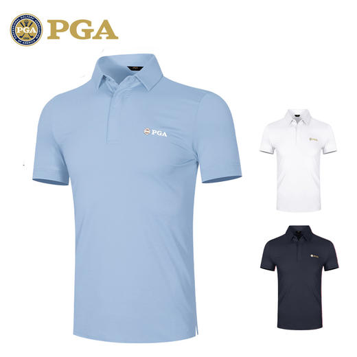 美国PGA 2024夏季高尔夫服装男装短袖T恤高尔夫polo衫 弹力面料 商品图1