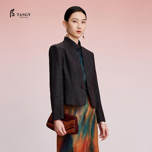 TANGY Collection天意精品2024秋季新品中国风茛绸女士外套 商品图0