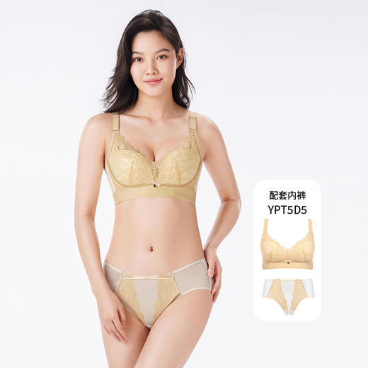 都市丽人内衣聚拢升杯常规文胸蕾丝B:中厚C:薄文胸3/4杯四排扣无钢圈YBT5D5 商品图8